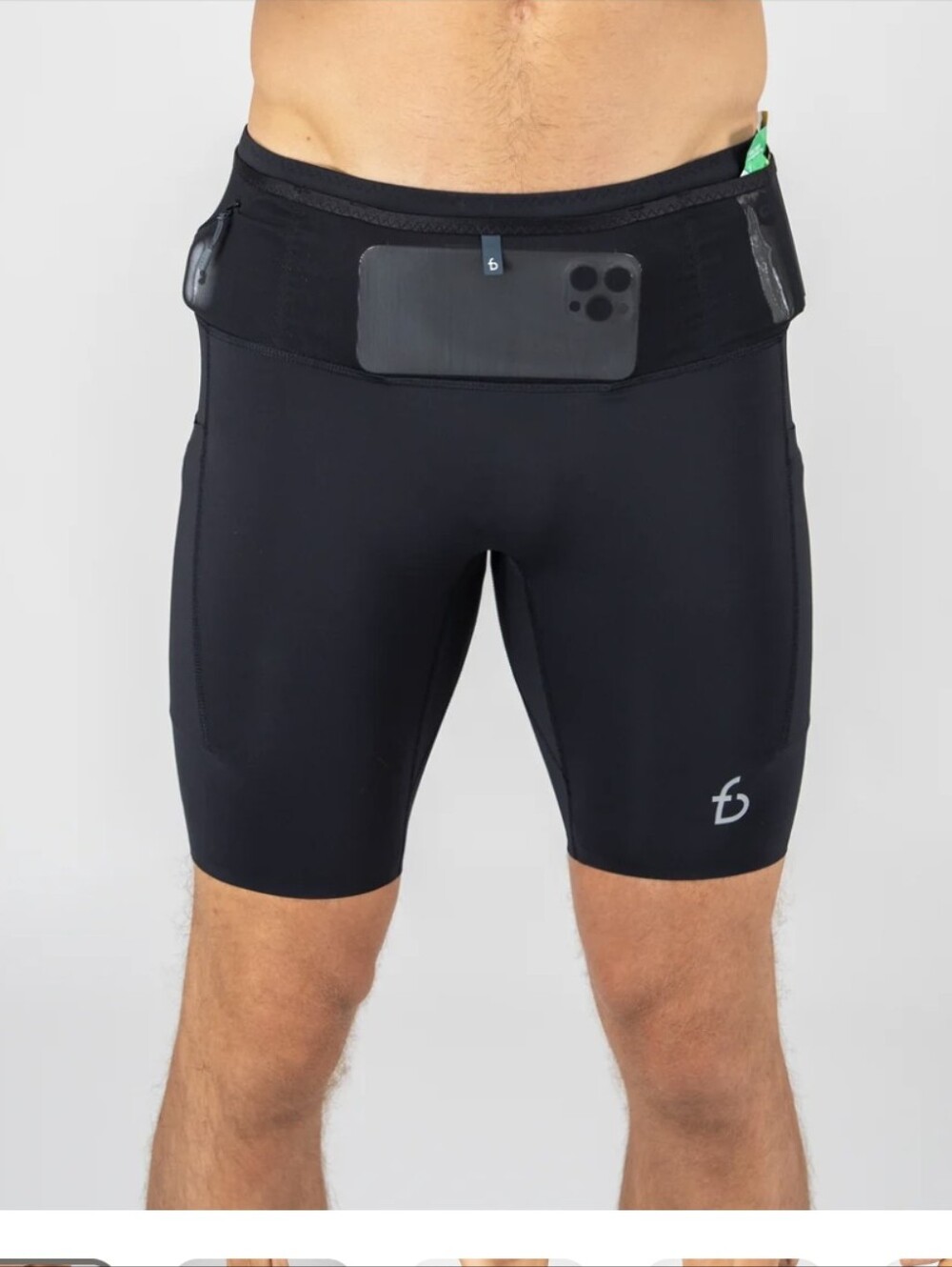 Flipbelt Ouray Compression Black Performance Running Shorts with Storage - Picture 5 of 13